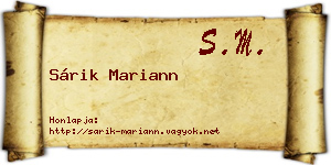 Sárik Mariann névjegykártya